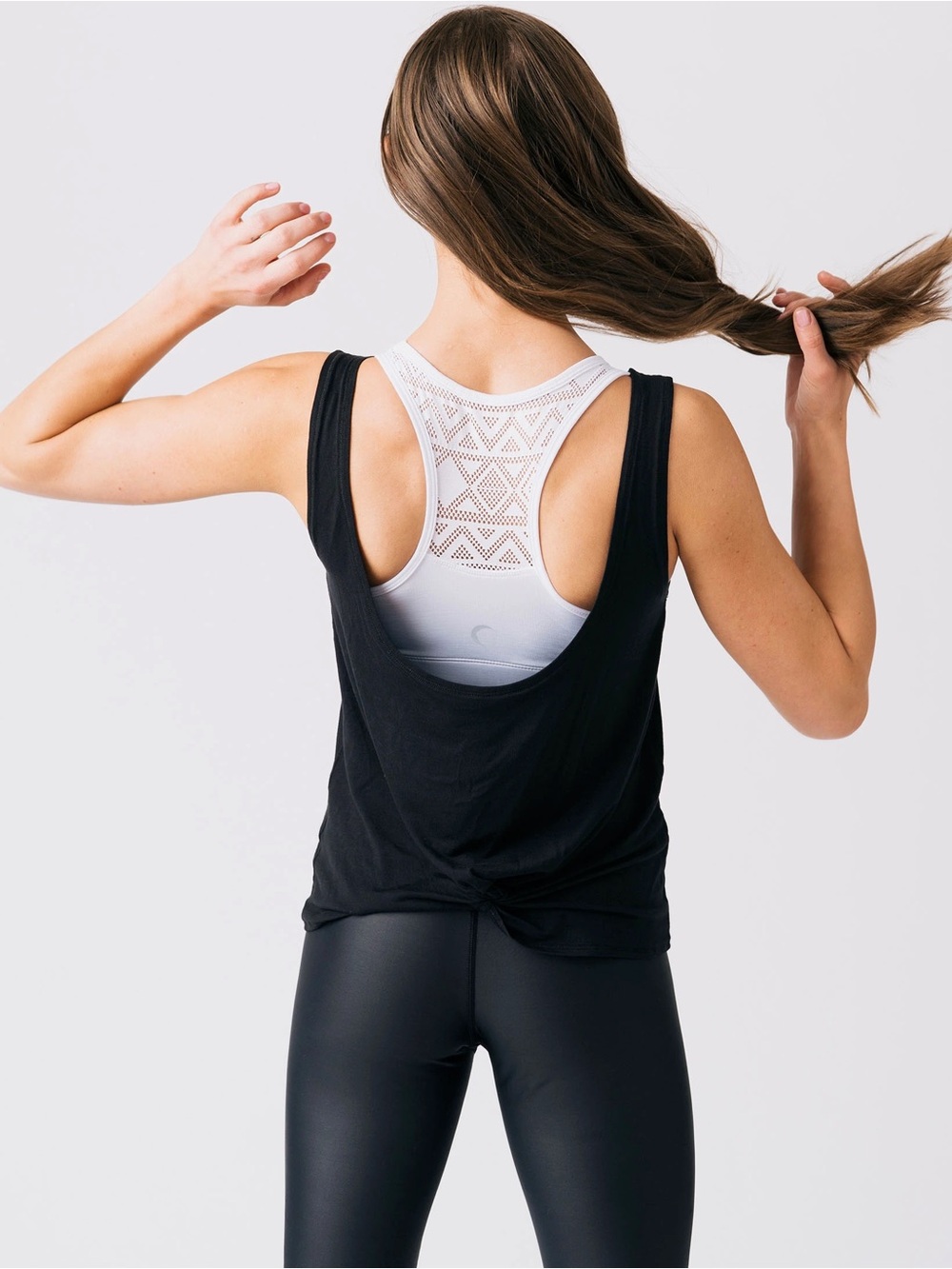 Zyia Black Swirl Tank | Size Medium